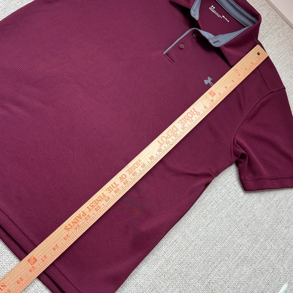 Under Armour Men's Tech Golf Polo Maroon, Size Medium - Picture 8 of 15